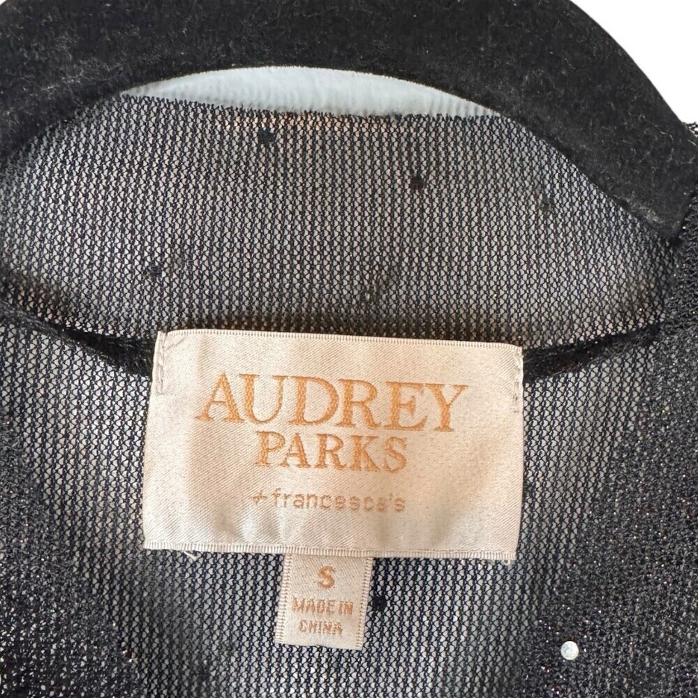 Audrey Parks Black Sheer Rhinestone Studded Bodycon Mini Dress Womens S - Picture 3 of 9